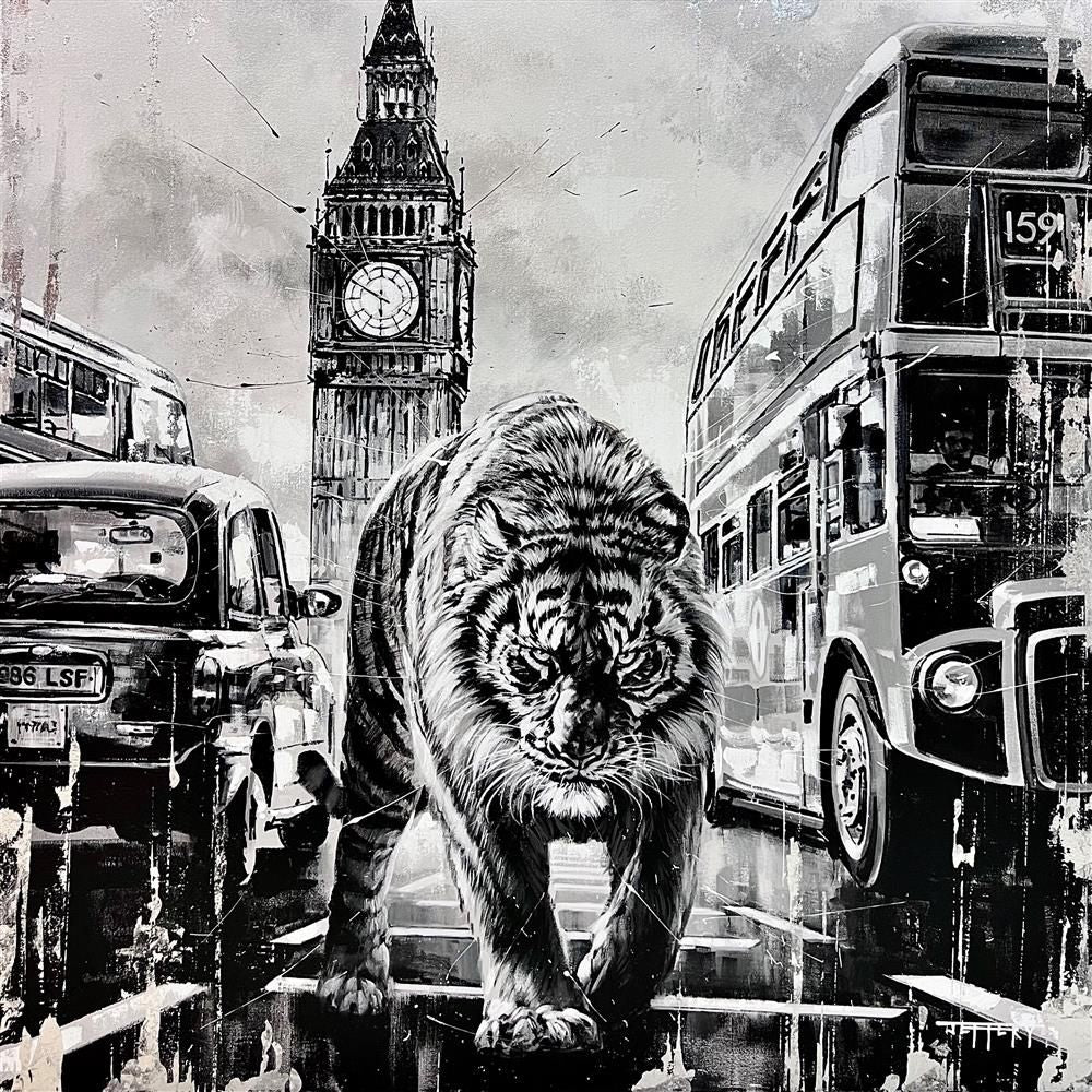 Ben Jeffery - 'Urban Hunter Westminster' - Framed Original Art