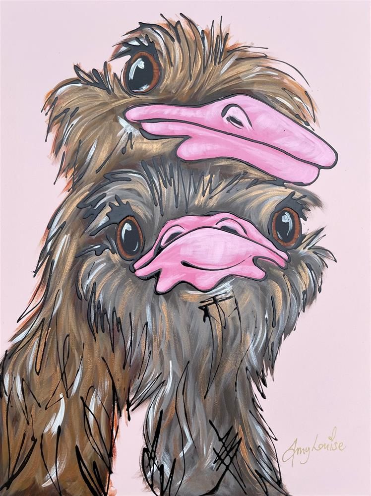 Amy Louise - 'Feathered Friends' - Framed Original Art