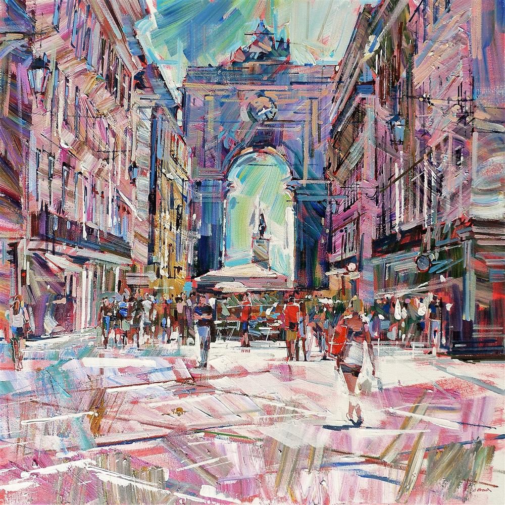 Colin Brown - 'Strolling The Streets Of Lisbon' - Framed Original Art