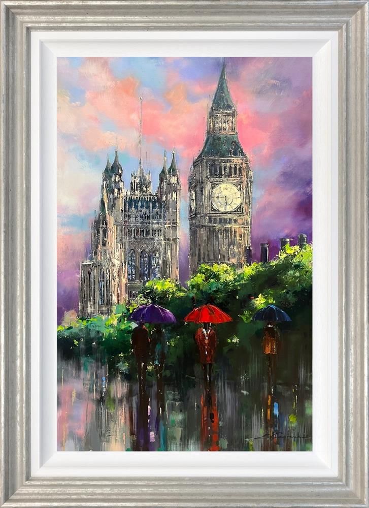 Ewa Czarniecka - 'London's Iconic Clock' - Framed Original Art