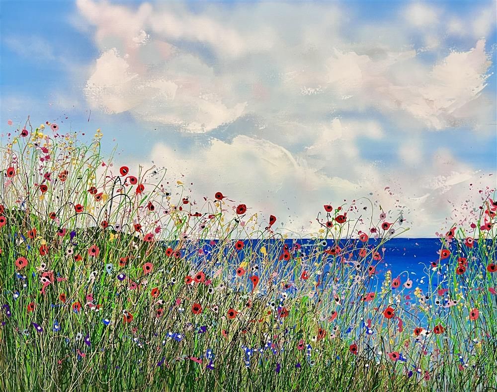 Lisa Pang- 'When The Poppies Came Out' - Framed Original Artwork