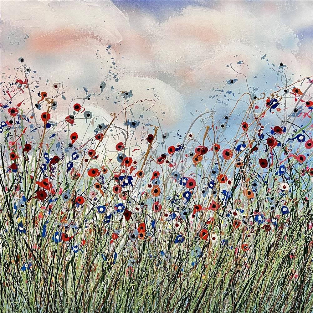 Lisa Pang- 'Wild Flower Meadow' - Framed Original Artwork