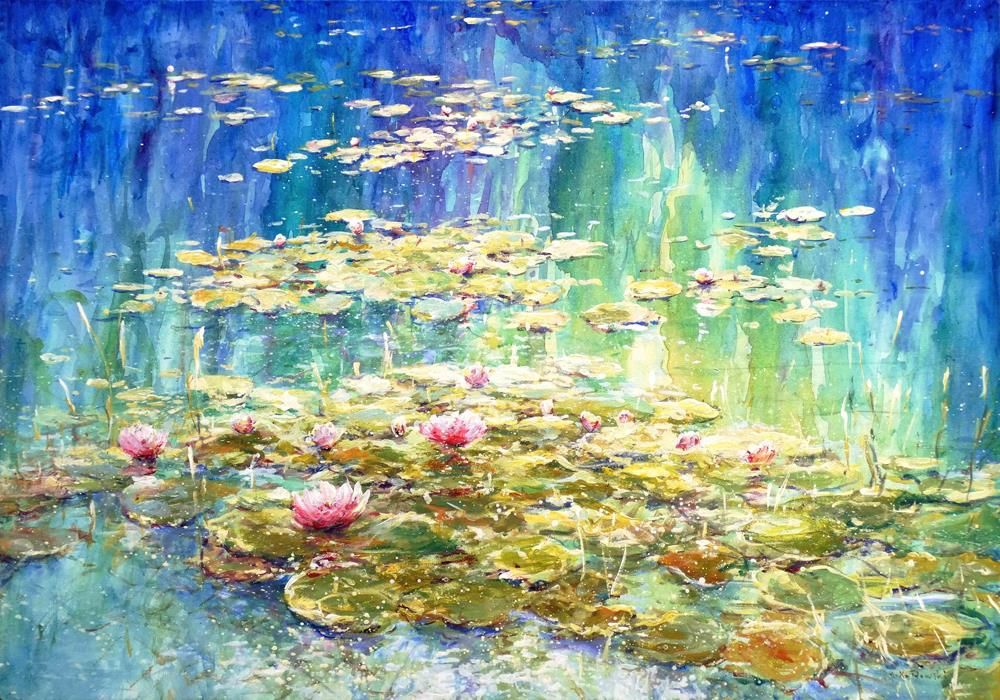 Mariusz Kaldowski - 'Lily Pads' - Framed Original Art