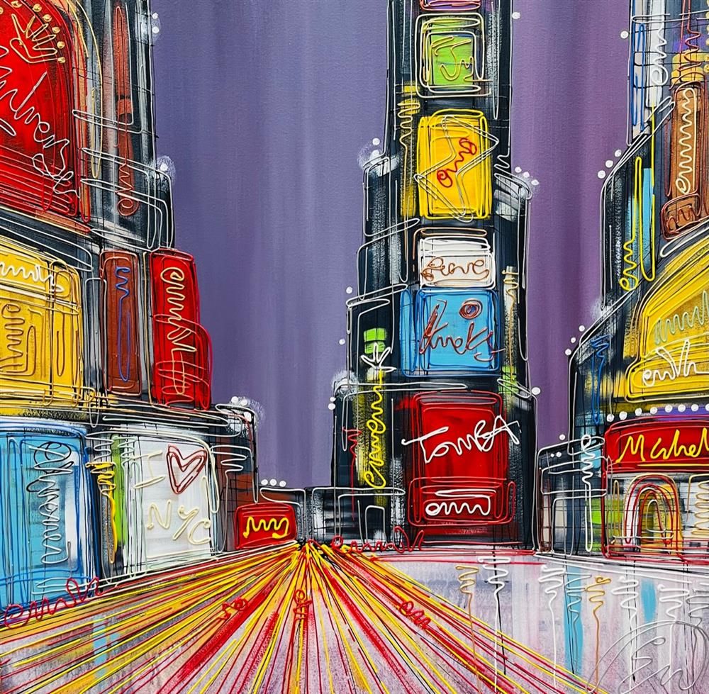 Edward Waite - 'Time Lapse Time Square' - Framed Original Art