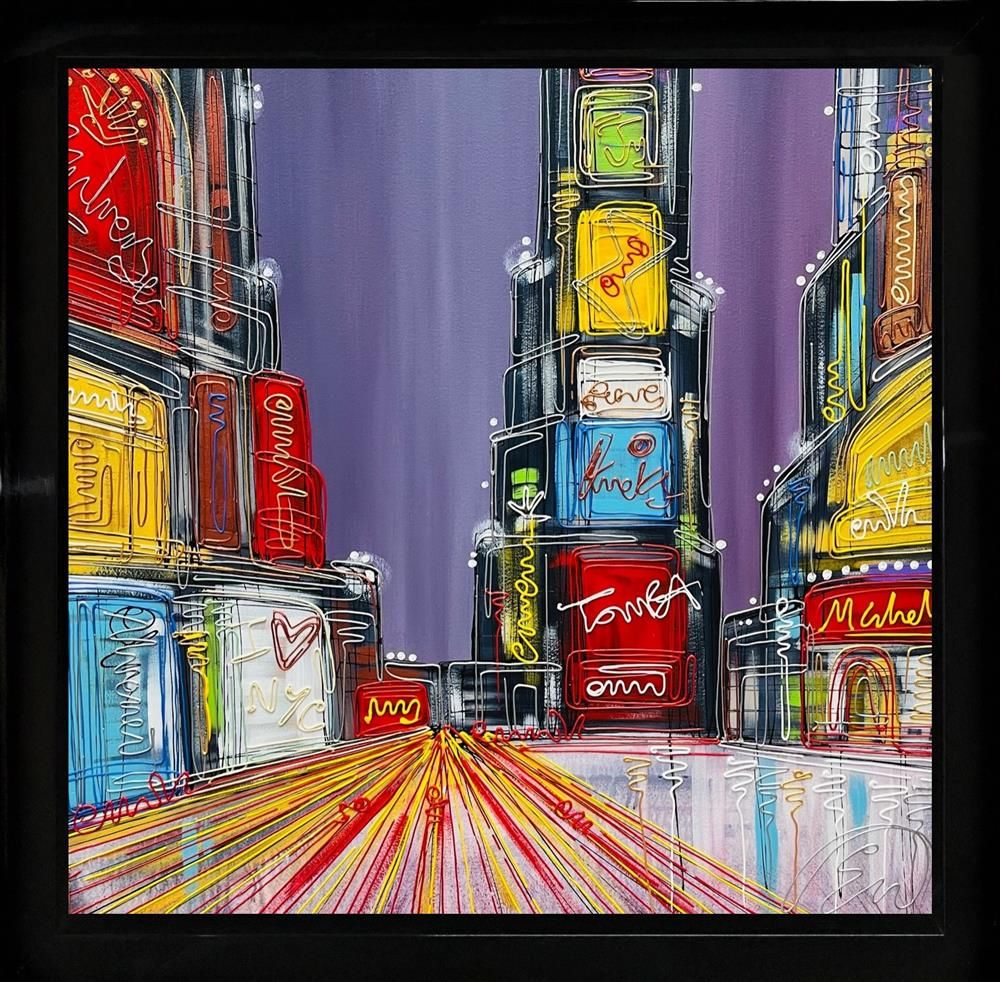 Edward Waite - 'Time Lapse Time Square' - Framed Original Art
