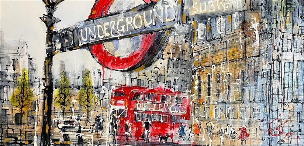 Nigel Cooke - 'Underground Through London'  - Framed Original Artwork
