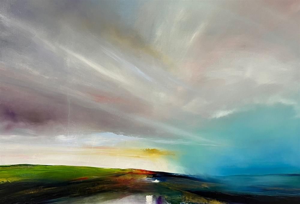 Joanna Taylor - 'Teal Echos' - Framed Original Artwork