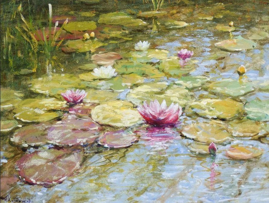 Mariusz Kaldowski - 'Monet's Garden' - Framed Original Art