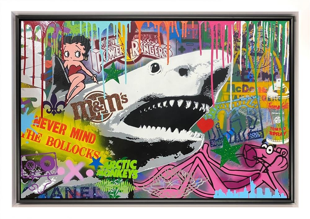 Hue Folk - 'Shark Attack' - Framed Original Art