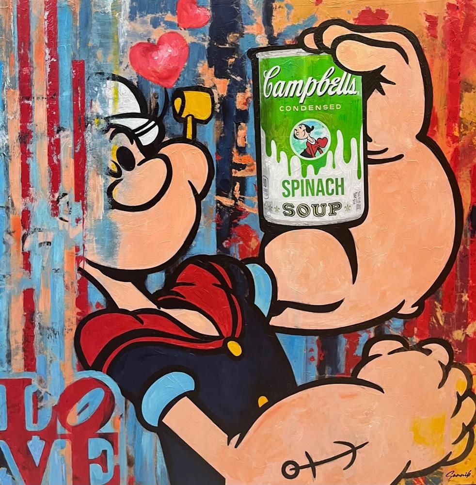 Sannib - 'Popeye Loves Soup' - Framed Limited Paper Edition