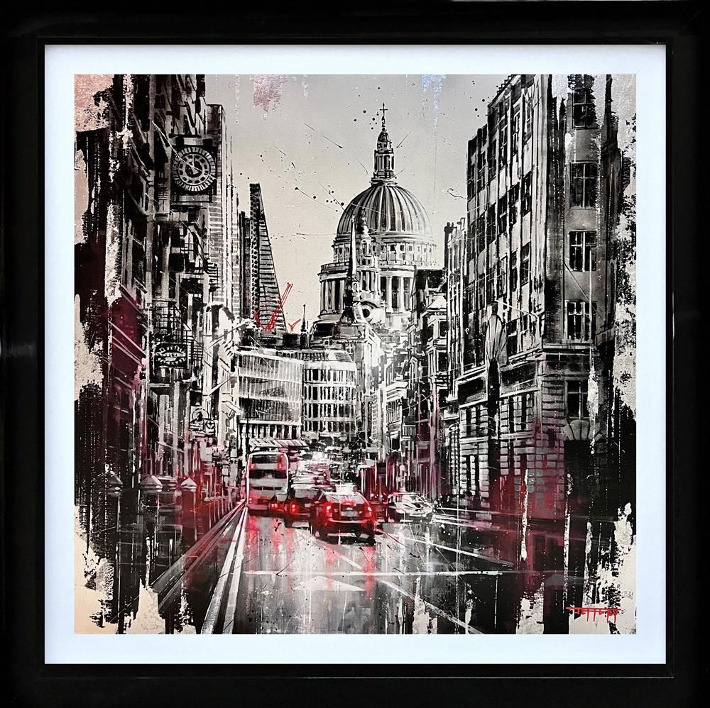 Ben Jeffery - 'Fleet Street In The Rain ' - Framed Original Art