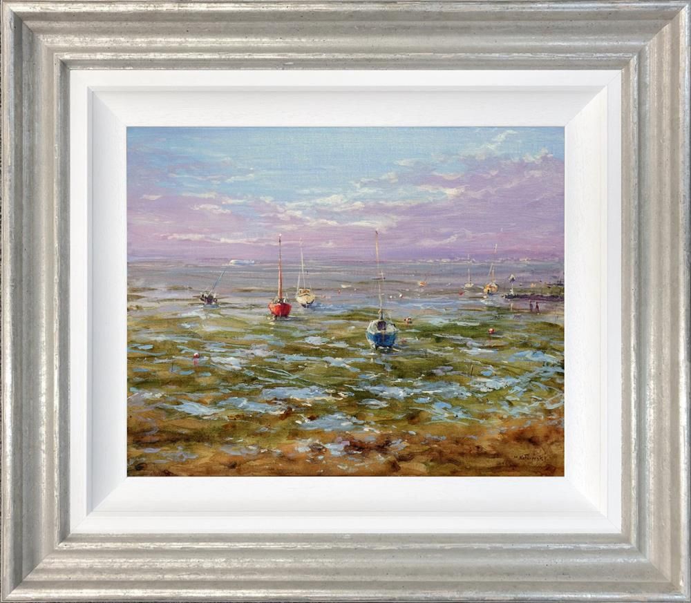 Mariusz Kaldowski - 'Boats At Low Tide' - Framed Original Art