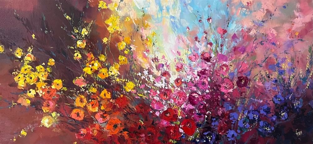 Ewa Czarniecka - 'Floral Heavens' - Framed Original Art