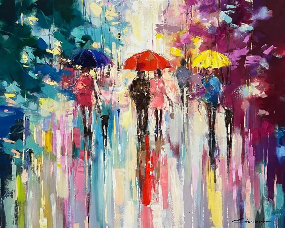 Ewa Czarniecka - 'Walking In Colour' - Framed Original Art