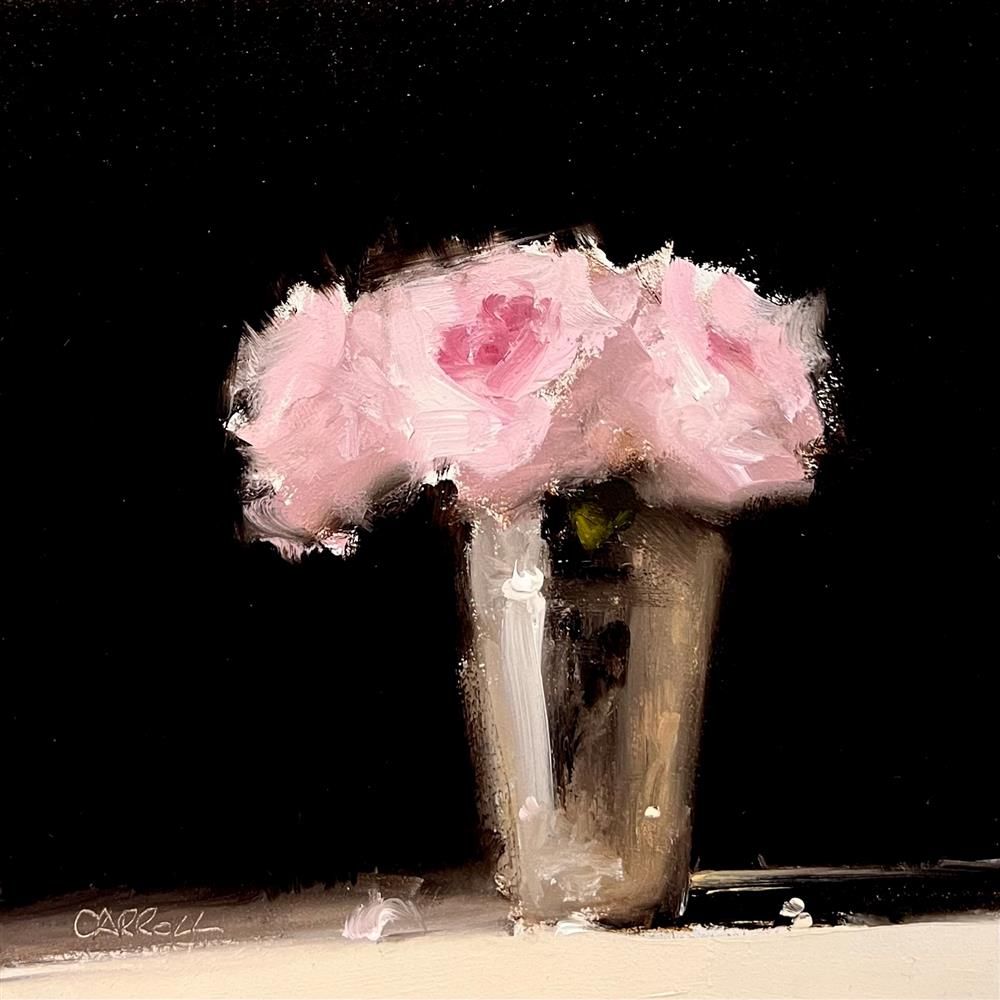 Neil Carroll - 'Roses In A Silver Vase' - Framed Original Painting