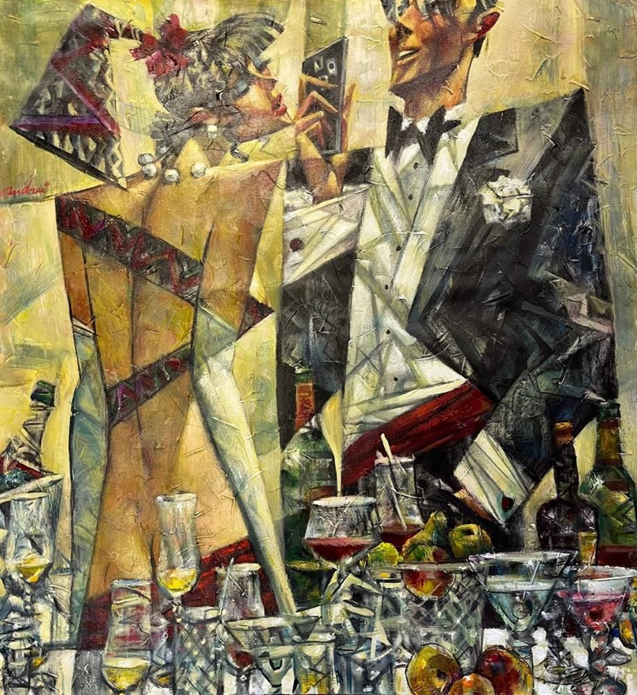 Andrei Protsouk - 'Taking A Shot' - Framed Original Art