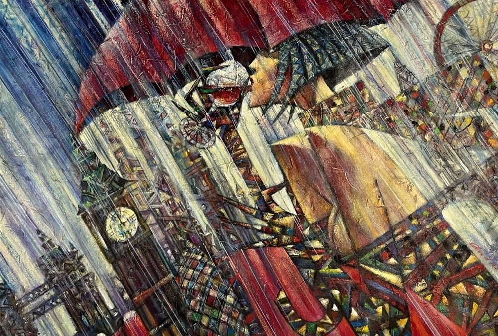 Andrei Protsouk - 'Red Sun Wine' - Framed Original Art