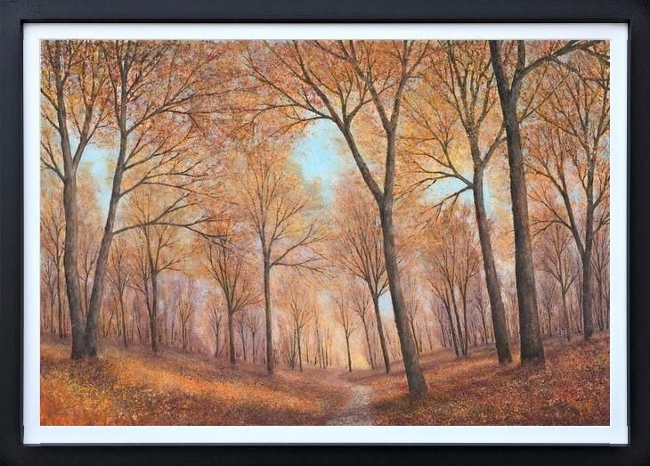 Chris Bourne - 'Golden Light Through The Trees' - Framed Original Art