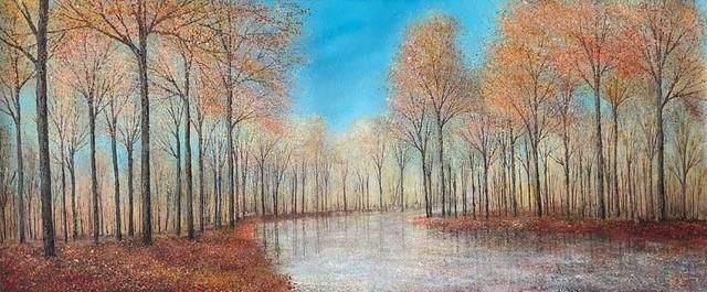 Chris Bourne - 'Autumn Reflects Across The Lake' - Framed Original Art