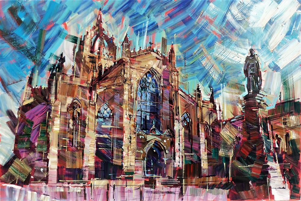 Colin Brown - 'Gothic City' - Framed Original Art