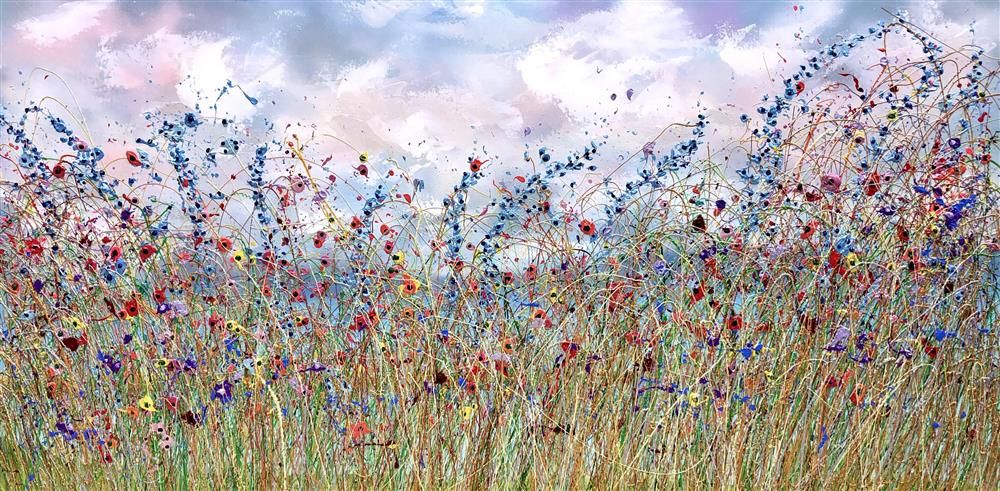 Lisa Pang- 'Cloudy Meadow' - Framed Original Artwork
