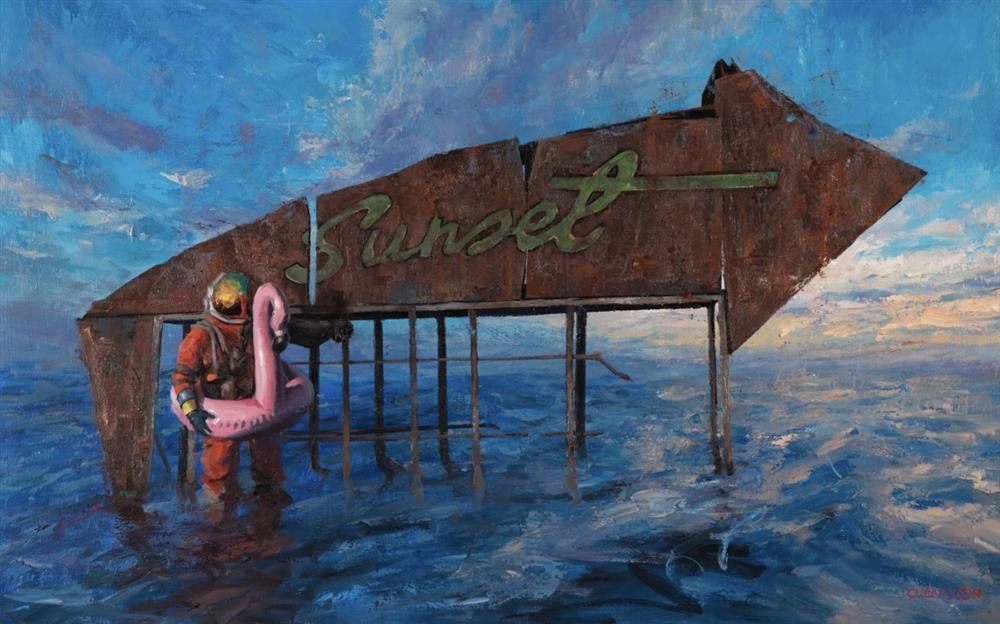 Andreas Claussen - 'Going Down Like The Sun' - Framed Original Art