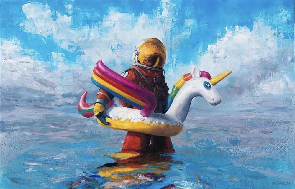 Andreas Claussen - 'Unique Like A Unicorn' - Framed Original Art