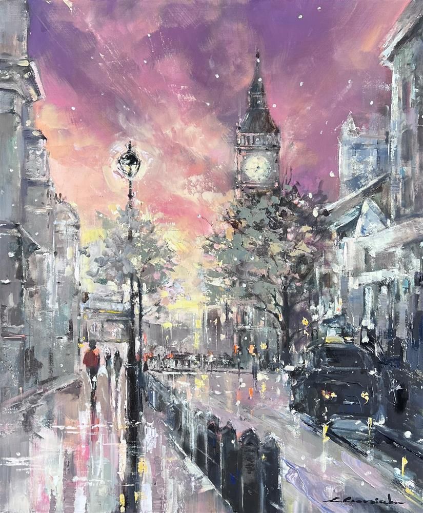 Ewa Czarniecka - 'Autumn Rain' - Framed Original Art