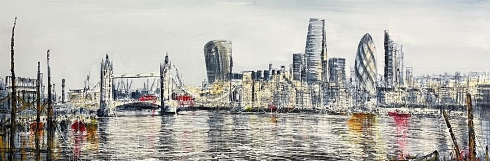 Nigel Cooke - 'London From The Water  - Framed Original Artwork