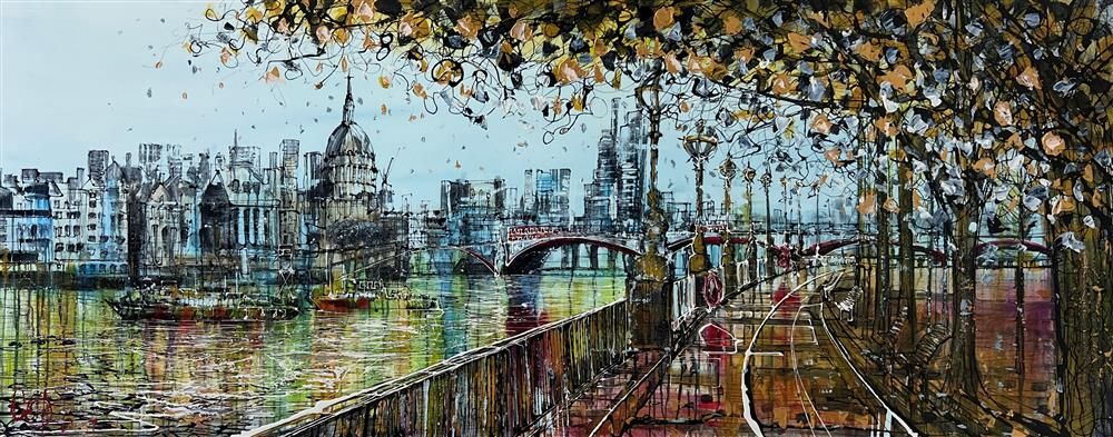 Nigel Cooke - 'Over The Bridge' - Framed Original Artwork