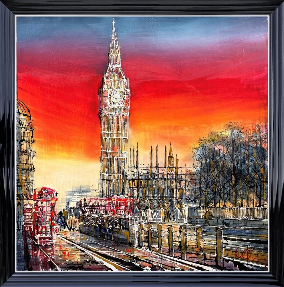 Nigel Cooke - 'Sunset Over Big Ben' - Framed Original Art