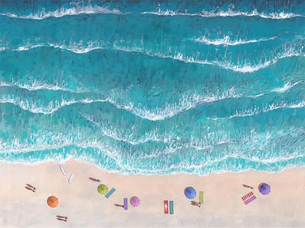 Lenny Cornforth- 'Five Umbrellas' - Framed Original Art