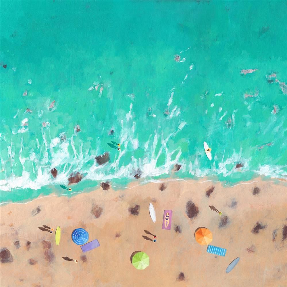 Lenny Cornforth- 'Standing In The Ocean Together' - Framed Original Art