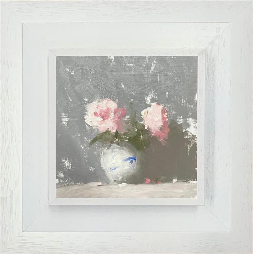 Neil Carroll - 'Tow Rose Vase' - Framed Original Painting