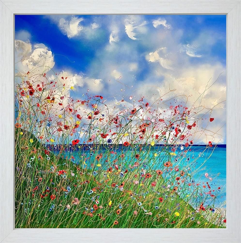 Lisa Pang- 'Bright Skies, Turquoise Sea' - Framed Original Artwork