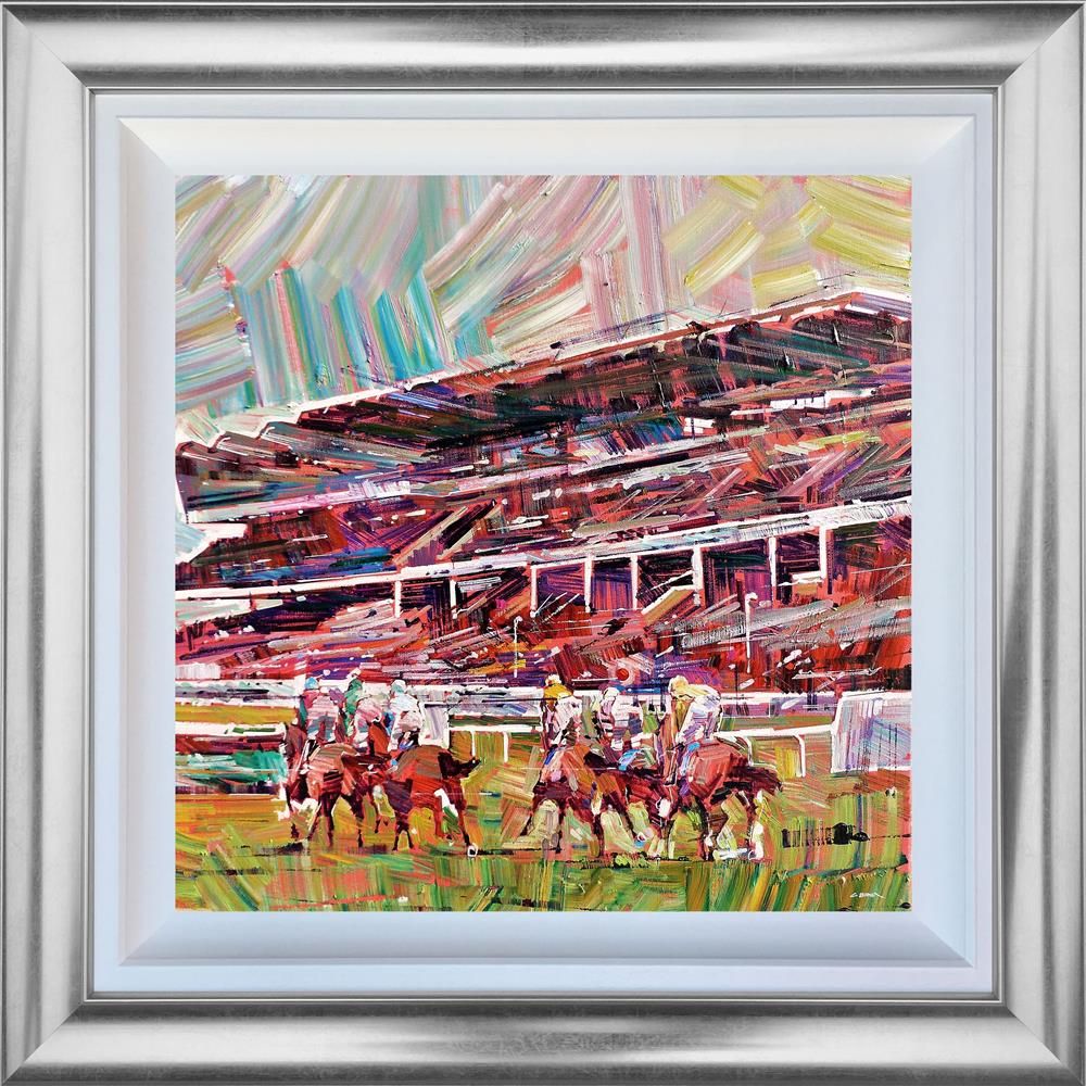 Colin Brown - ' Closing In On The Line' - Framed Original Art