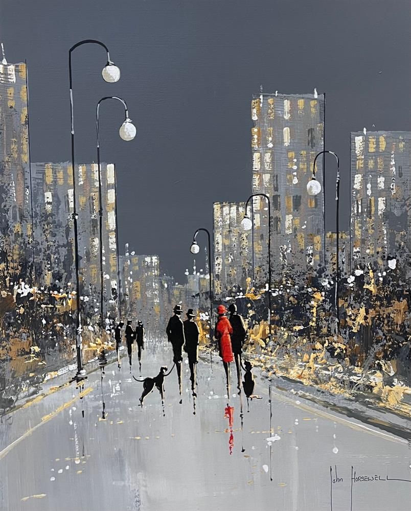 John Horsewell - 'City Life' - Framed Original Artwork