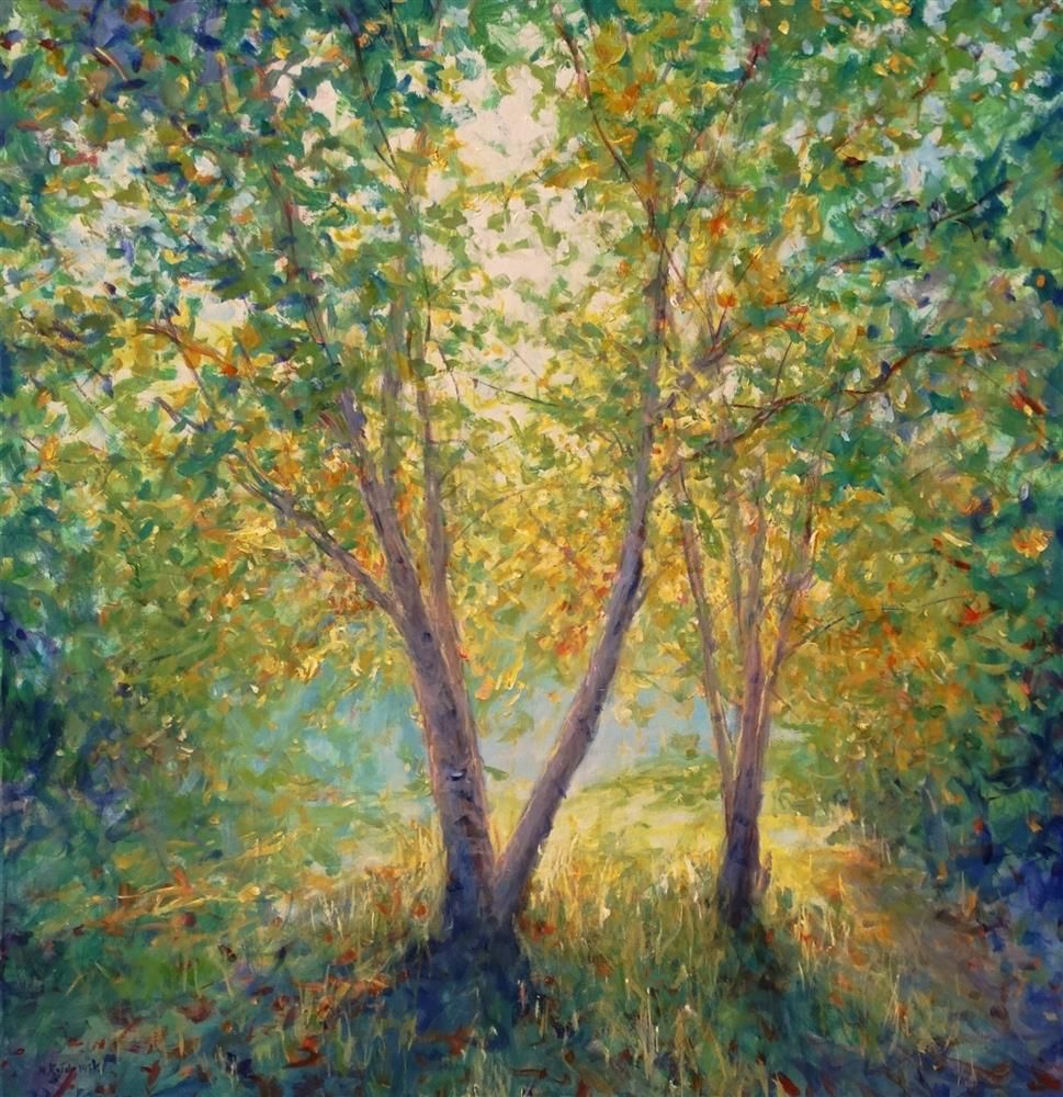 Mariusz Kaldowski - 'Young Birches' - Framed Original Art