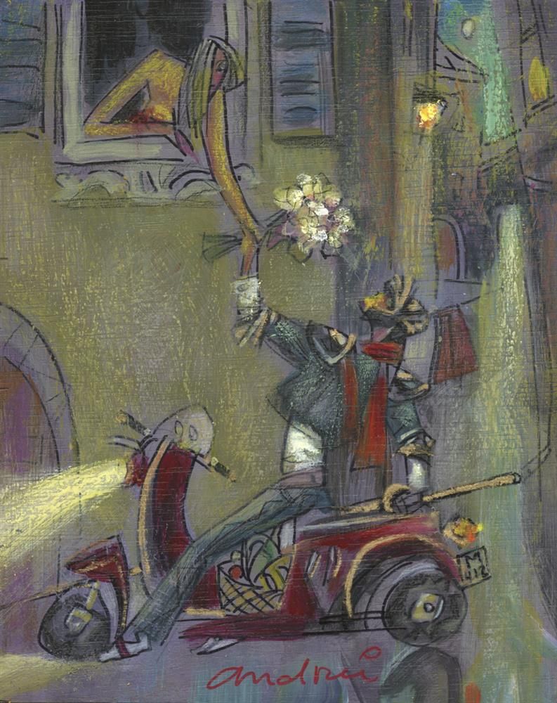 Andrei Protsouk - 'Friday Night In The Village La Mancha' - Framed Original Art