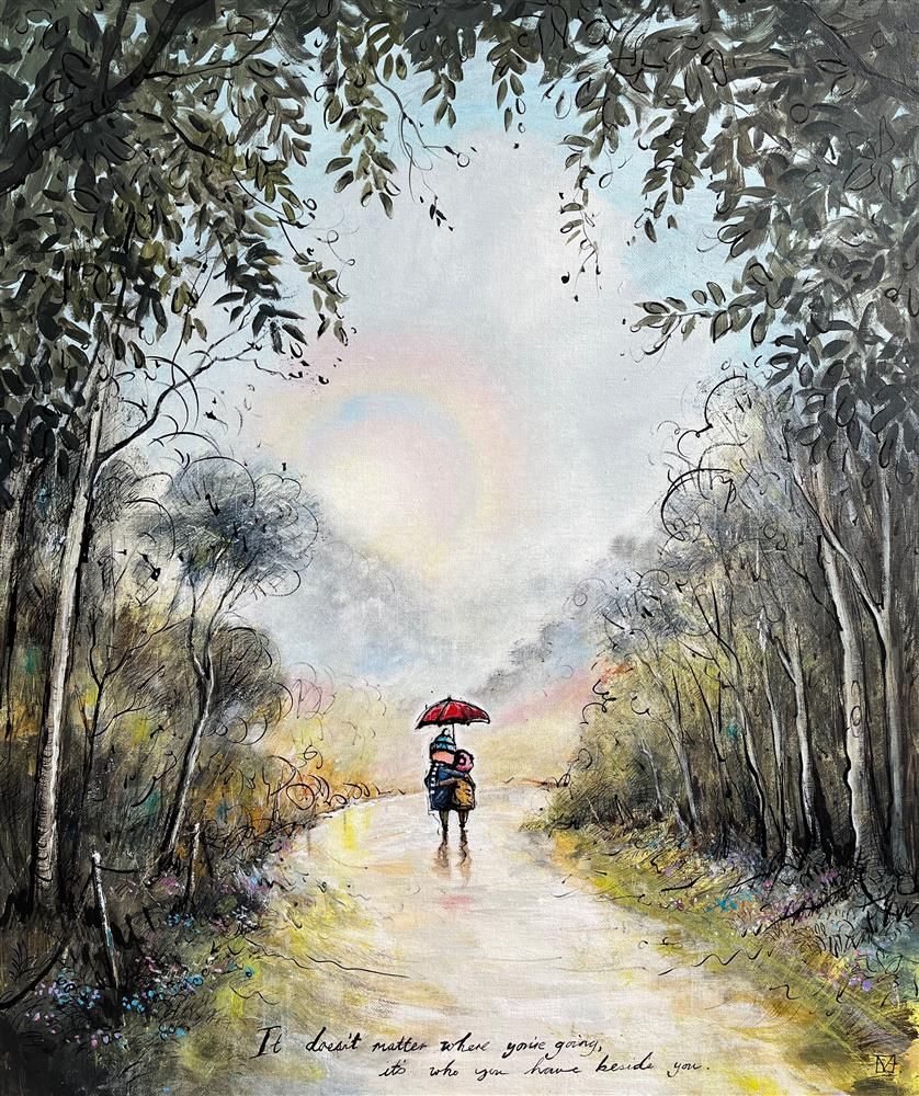 Michael Abrams - 'It Doesn't Matter Where You're Going ' - Framed Original Art