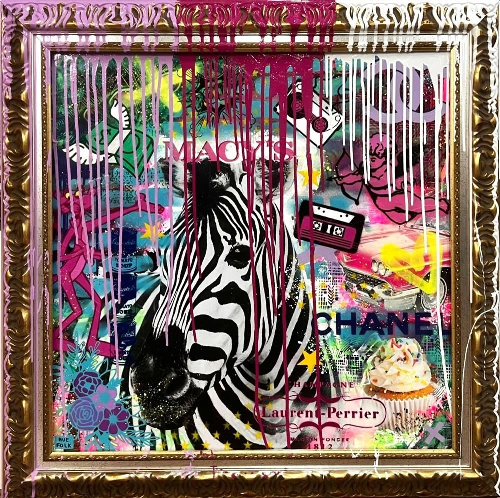 Hue Folk - 'Stripes The Word' - Framed Original Art