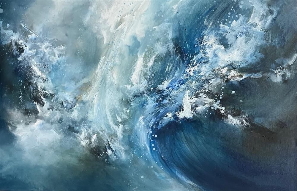 Alison Johnson - 'Crashing Waves' - Framed Original Artwork