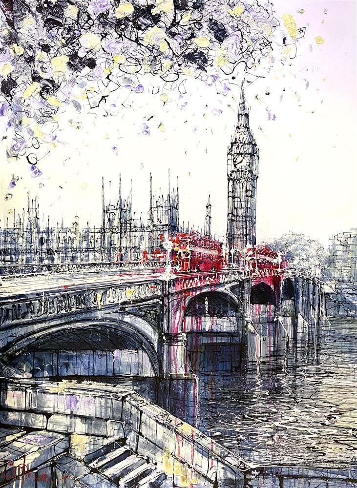 Nigel Cooke - 'Moving Past Westminster'  - Framed Original Artwork