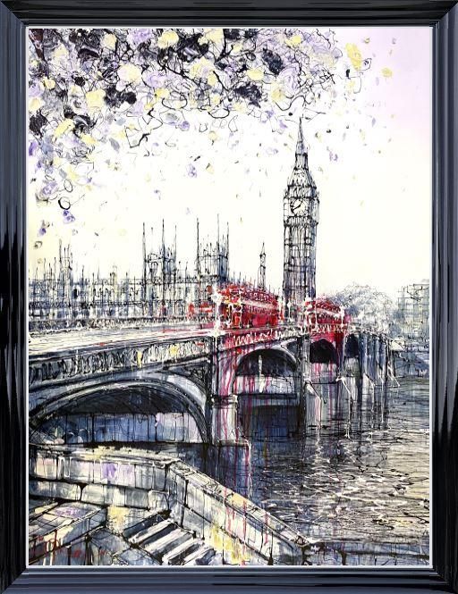 Nigel Cooke - 'Moving Past Westminster'  - Framed Original Artwork