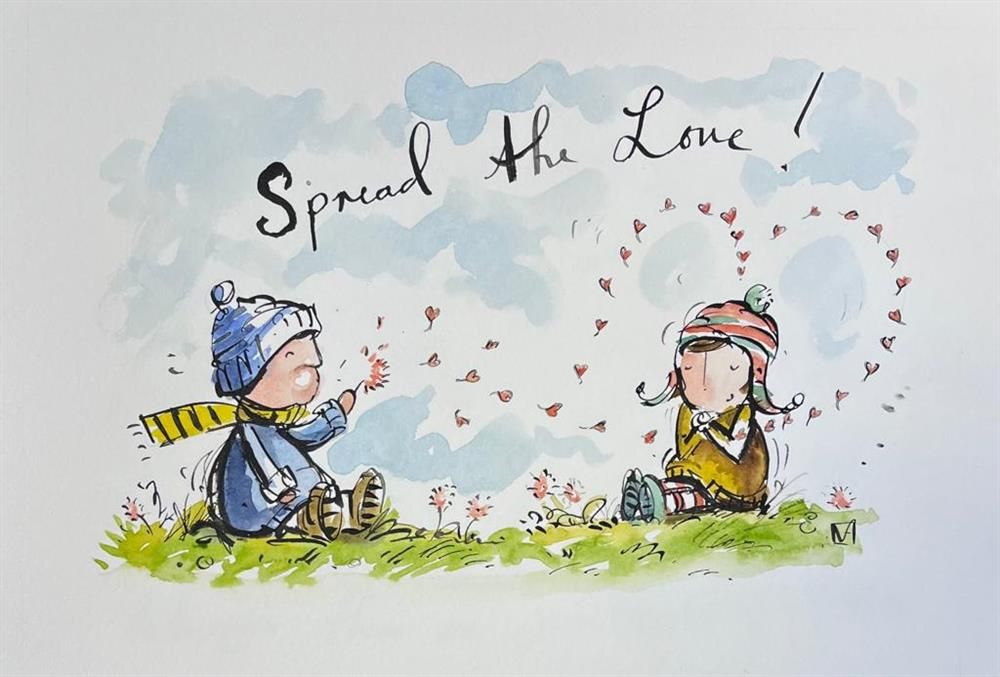 Michael Abrams - 'Spread The Love!' - Framed Original Art