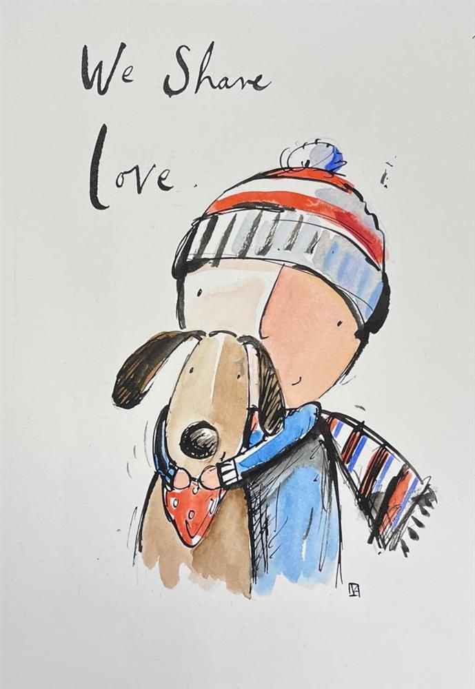 Michael Abrams - 'We Share Love' - Framed Original Art