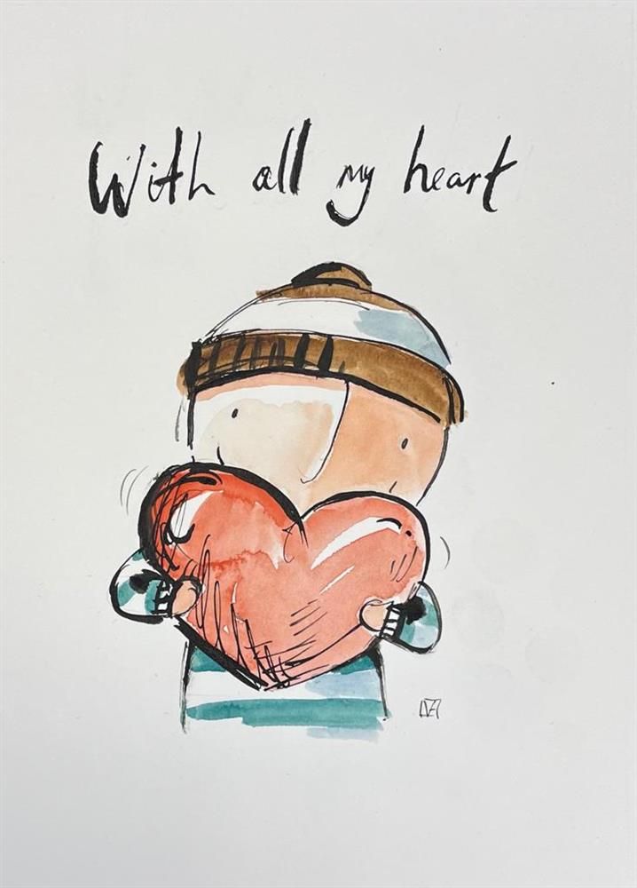 Michael Abrams - 'With All My Heart' - Framed Original Art