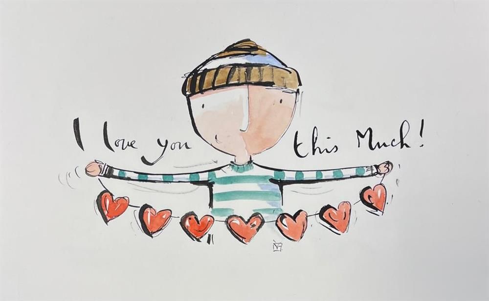 Michael Abrams - 'I Love You This Much' - Framed Original Art