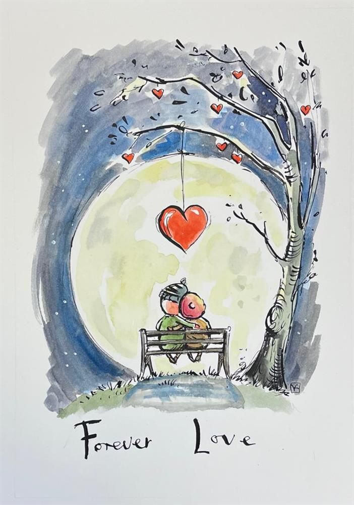 Michael Abrams - 'Forever Love' - Framed Original Art