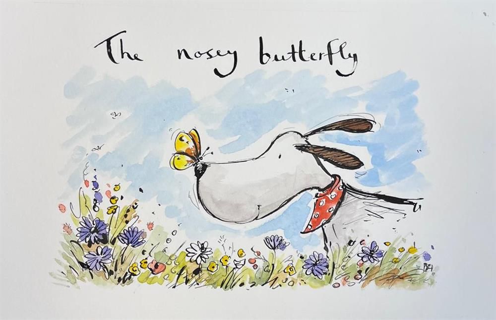 Michael Abrams - 'The Nosey Butterfly' - Framed Original Art